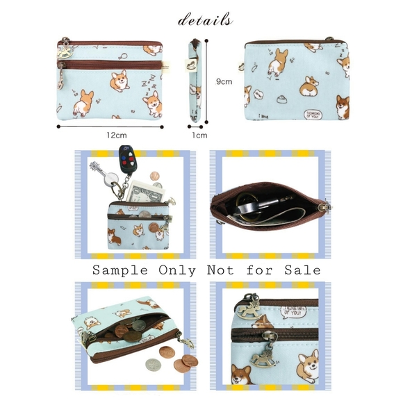 Waterproof Shiba Coin Purse Keychain Pouch Holder - Picture 3 of 9